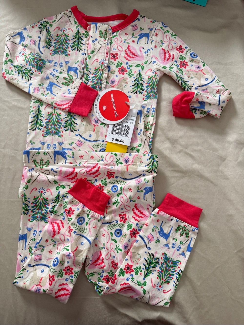 NWT Magnetic Me - Christmas modal Matching set - 12-18M